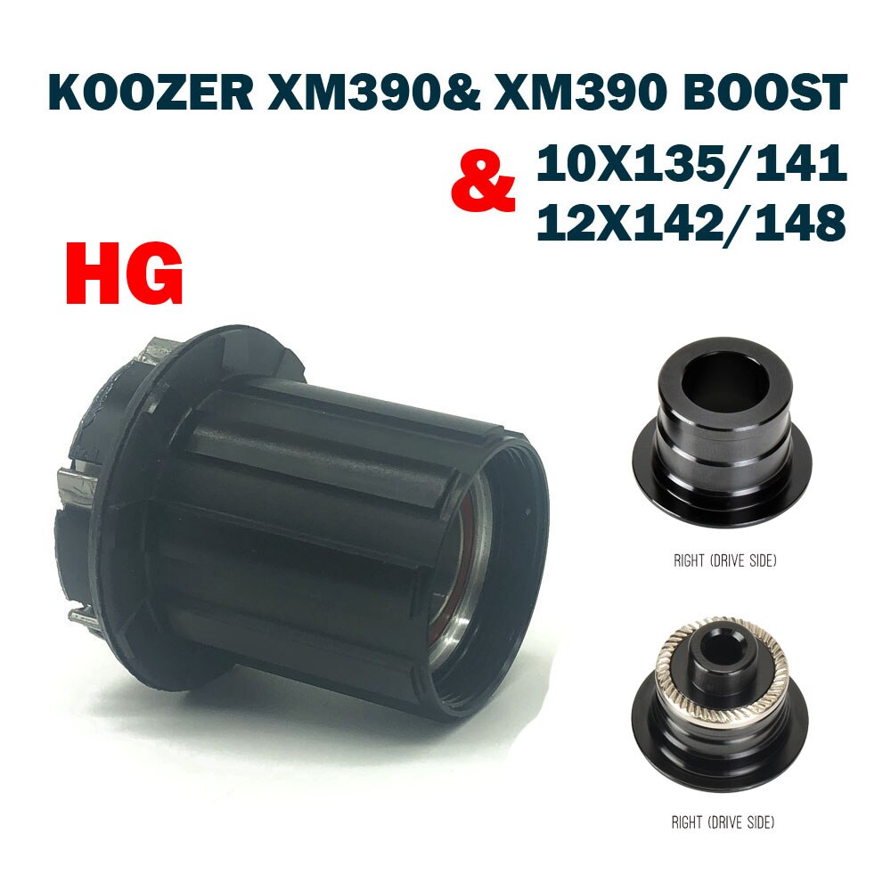 Koozer MTB Bicycle Hub Cassette 12 Speed Body for XM390 390 BOOST Hyperglide HG 8-11S Eagle NX GX XD Micro Spline MS 12S Freehub: HG With QR TA Cap