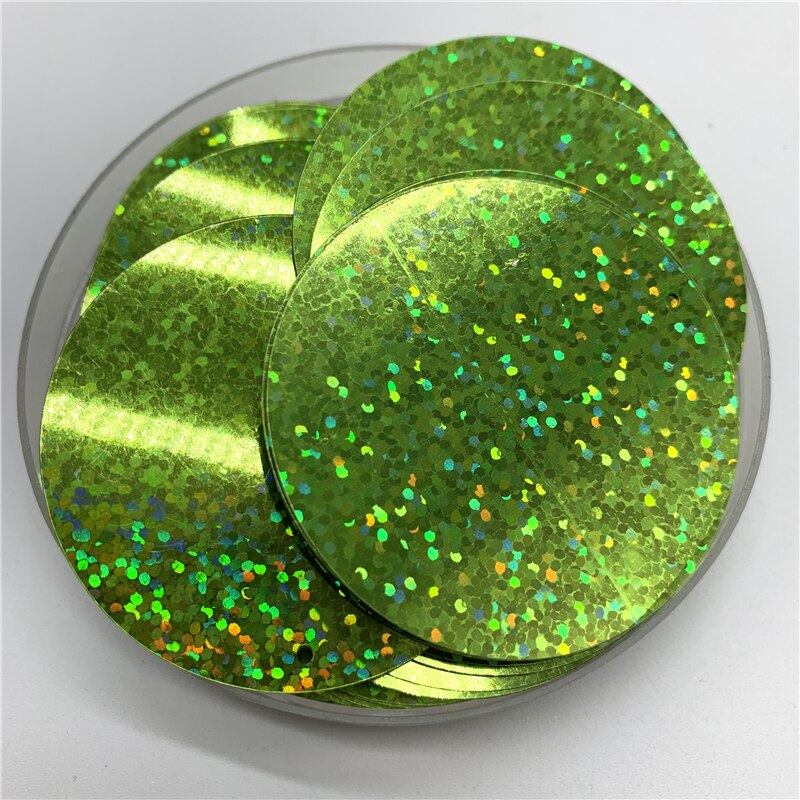 50 stuks 50mm PVC Platte Ronde losse Pailletten met 1 kant gat Pailetten naaien Wedding Craft Accessoires DIY Hanger sequinTrim: 08