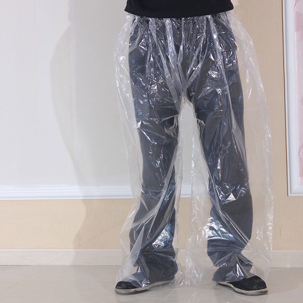 Rain Pants Waterproof 1PC Raincoats Transparent Disposable Rain-Proof Pants Portable Outdoor Travel Cycling Bike Rainwear Z0331