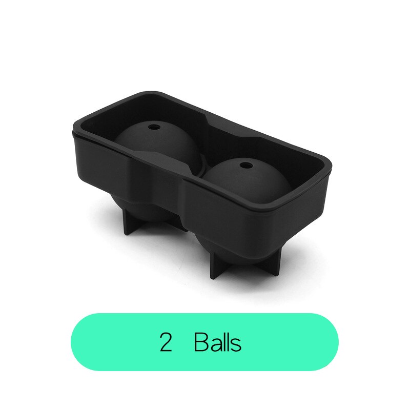 2/4/6 kulki Whisky kostkarka robić lodu forma w kształcie kuli silikonowa duża kula wielokrotnego użytku foremka na kostki lodu wysokiej jakości formy lodu narzędzie kuchenne robić baru: 2 Balls