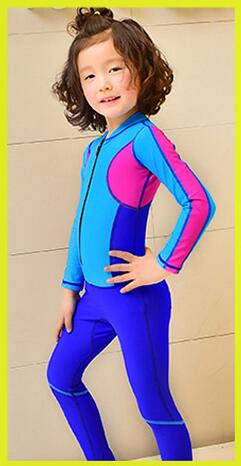 Surf traje de neopreno niñas niños hermético medusas Snorkeling mergulho traje de buceo Scube: Azul / 90 to100cm