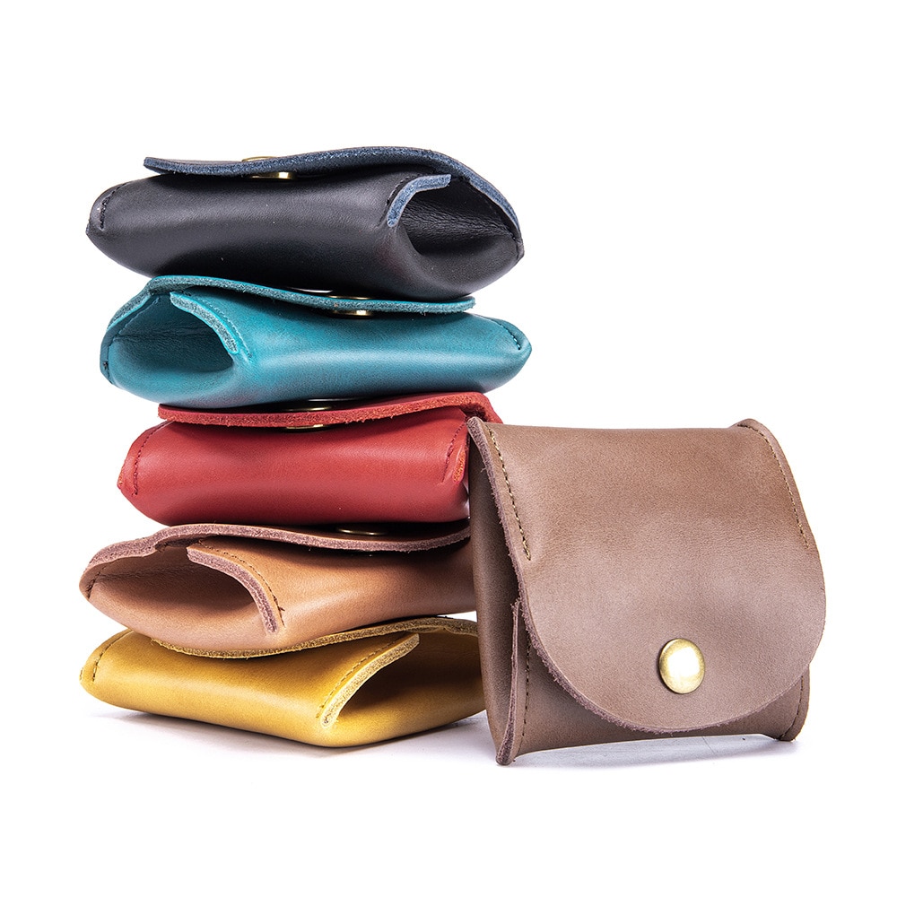 Coin bag women men leather Japanese style mini earphone bag small wallet small storage bag coin purse