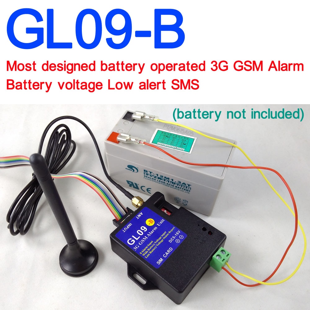 Batteridriven  gl09-b 3g gsm larmsystem sms varning trådlöst larm hem och industriellt inbrottslarm