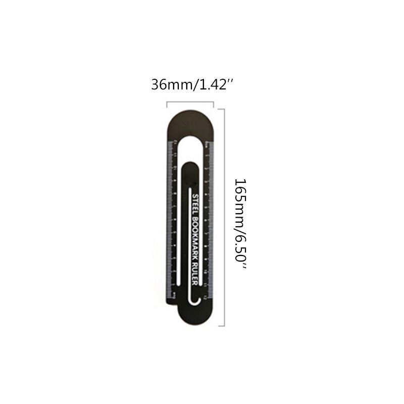12cm Paperclip Bookmark Ruler Metal Black White Markers Drawing Ruler Measuring Ruler Scale Tool 1014