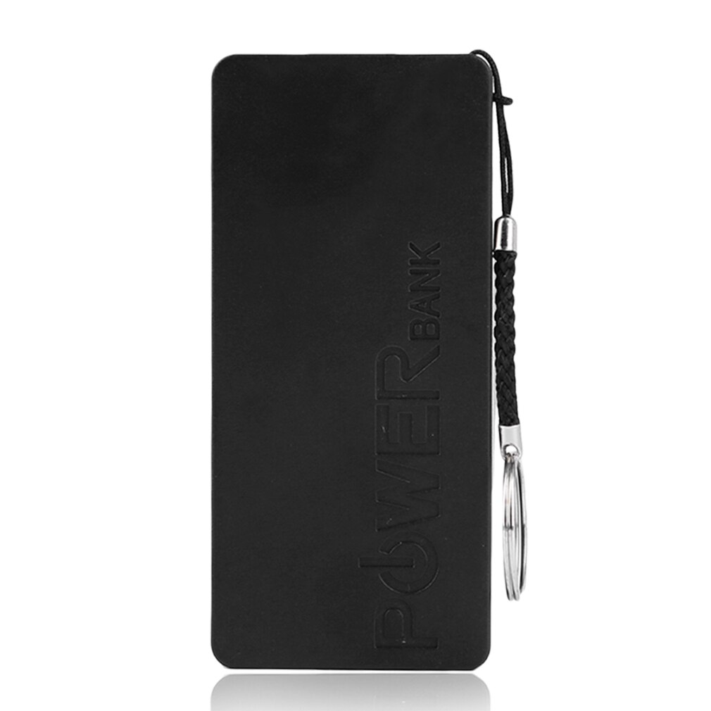 6 kleuren 5600 mah 5v usb diy powerbank-hoesje draagbare externe batterij-opbergdoos powerbank-hoesje voor mobiele telefoons: Zwart
