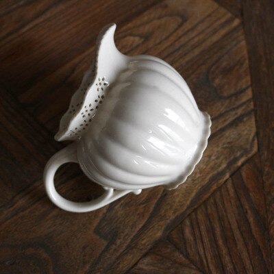 Romige Keramische Uitgeholde Pompoen Patroon Kleine Melk Pot/Suiker Pot Theepot Set Accessoires: Pumpkin Milk Pot