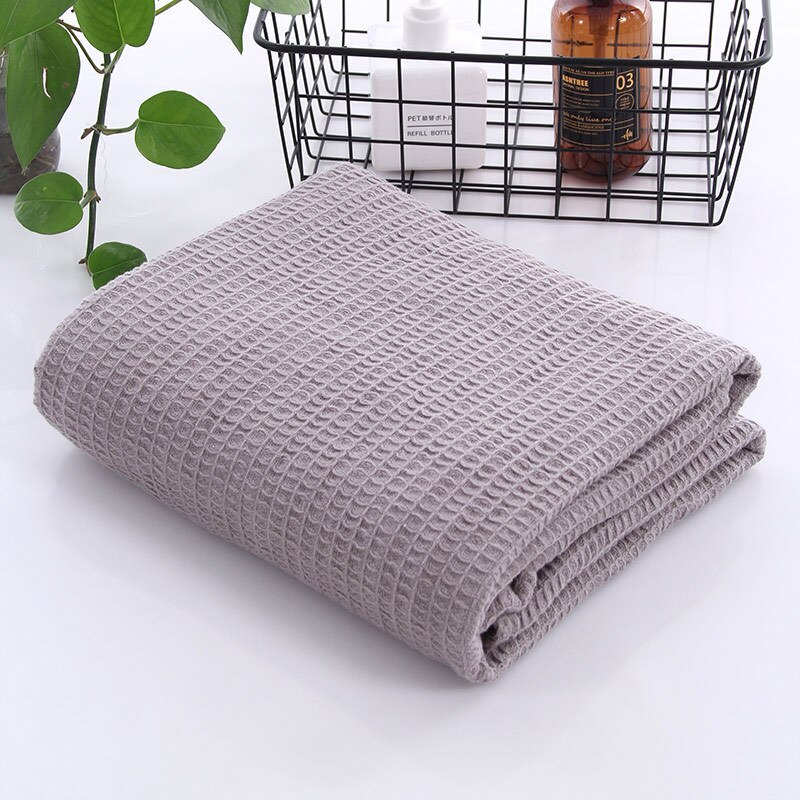 Japan Katoen Wafel Plaid Zomer Deken Voor Slaapbank Handdoek Quilt Vrouwen Wrap Deken Dutje Dekens Gooi Deken Voor Auto kantoor: Grey
