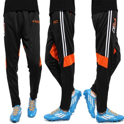 Mannen Looptraining Broek Voetbal Lange Broek Actieve Jogging Broek Fitness Sport Gym Leggings Heren Joggingbroek: Orange / L