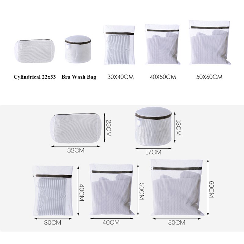Sqinans Washing Machine Mesh Laundry Bags Reusable Small Ziplock Bag Net Bra/Socks/Clothes Wash Bag Travel Clothes Organizer Bag