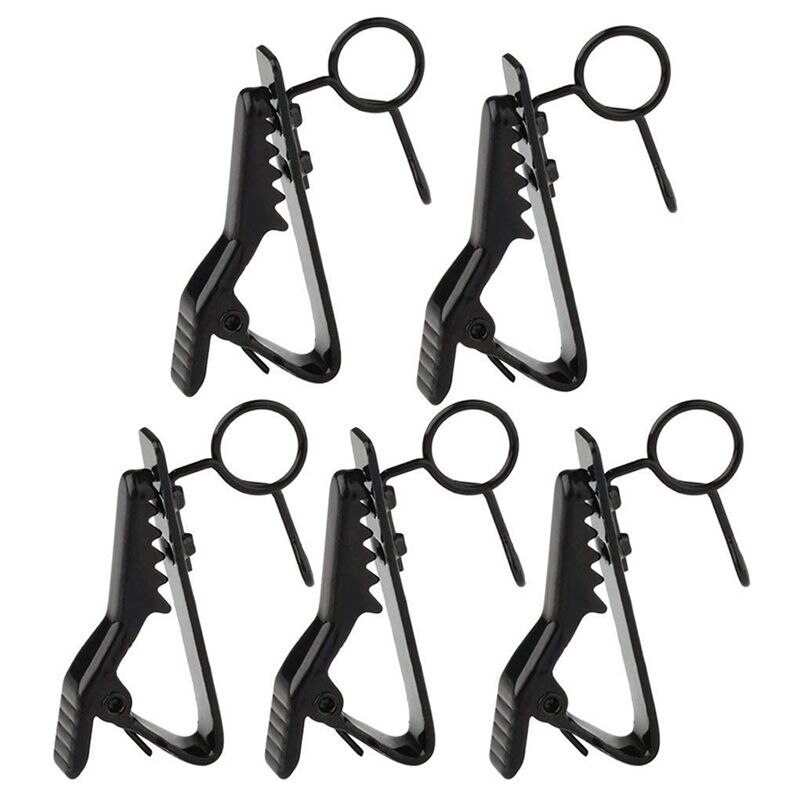 5 Pcs anello Mini 7.5mm supporto per Clip per microfono fermacravatta Clip per collare pratico (nero): Default Title