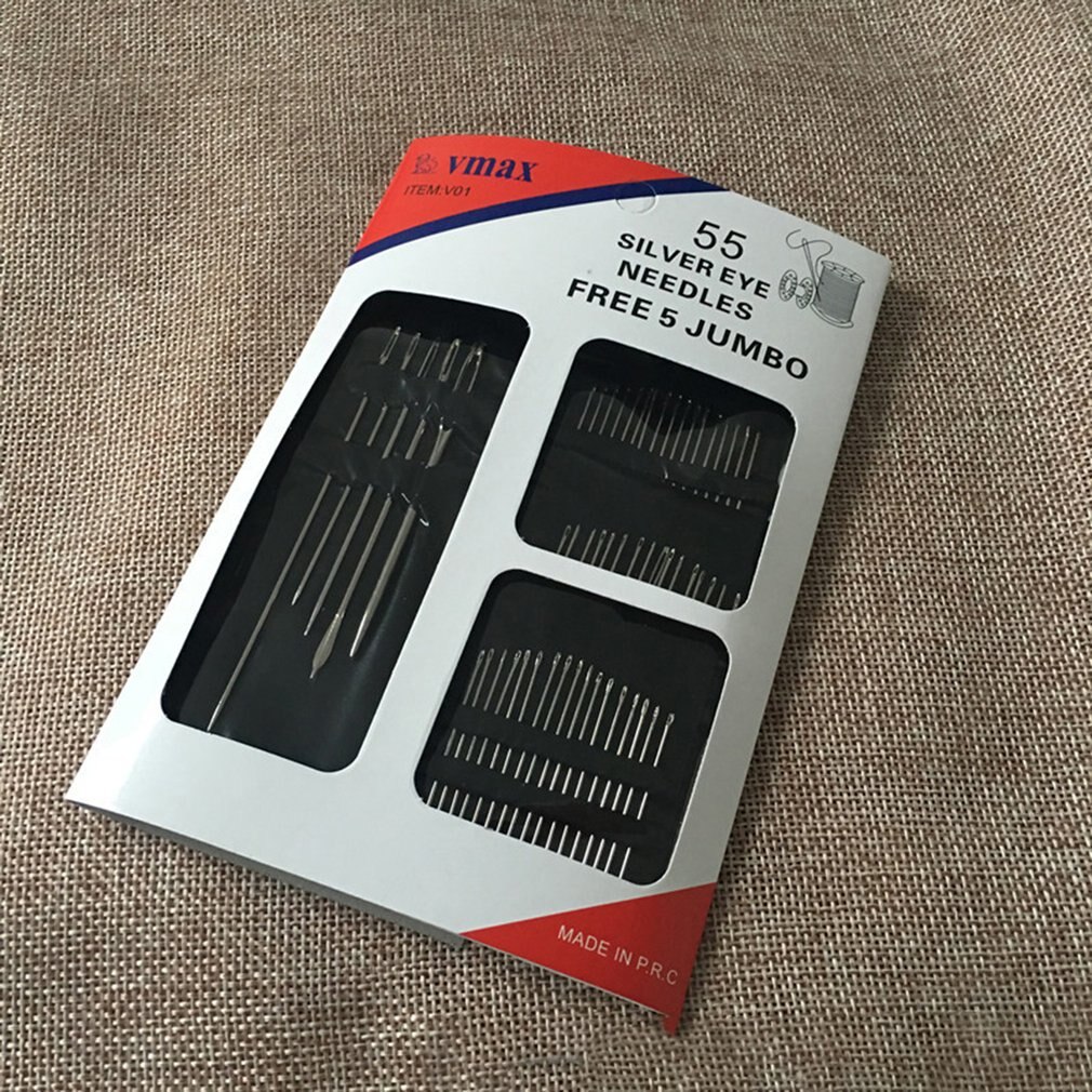 55Pcs Stainless Steel Sewing Needles Pins For Needlework Home Diy Crafts Household Handmade Cross Stitch Sewing Accessories