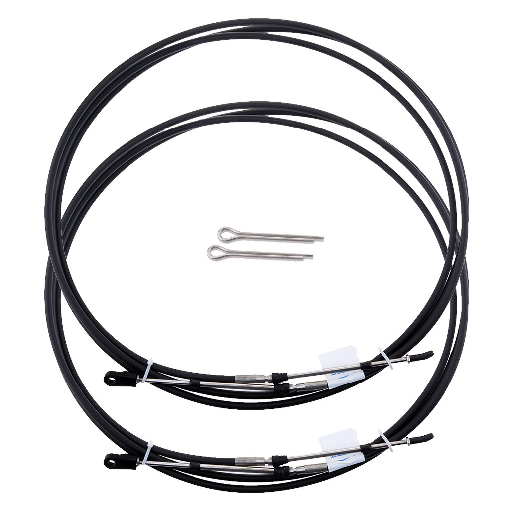 2 uds Cable de acelerador, Cables de Control de cambio de acelerador de motocicleta marina para fueraborda Yamaha, acero inoxidable 12 pies