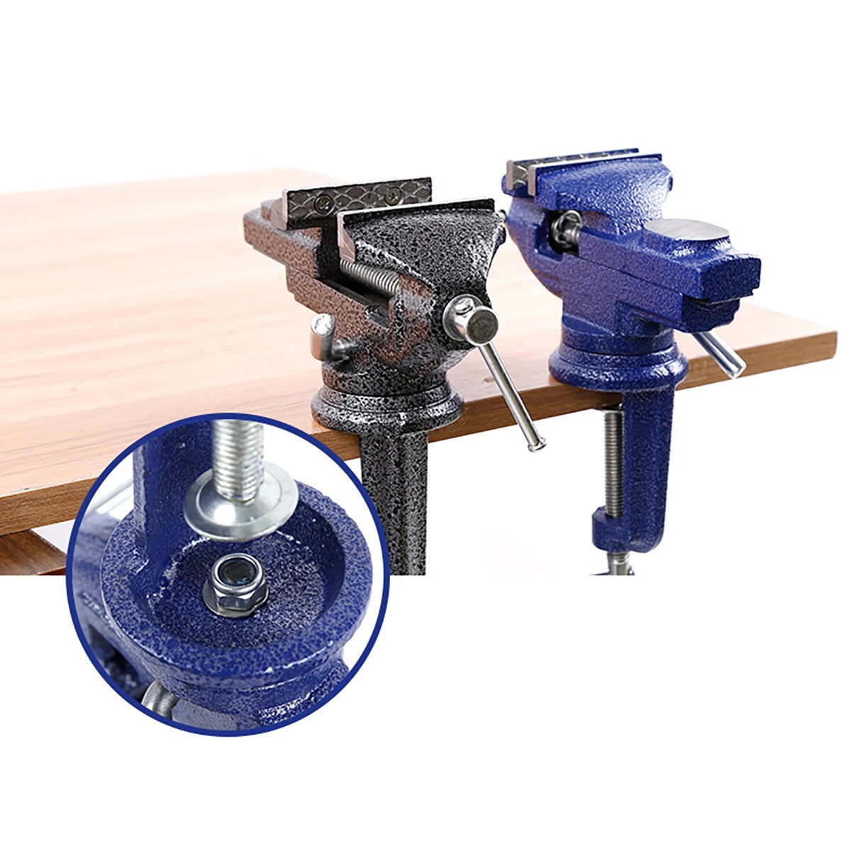 BREUAILY Portable Table Top Vice Clamp Aluminum Alloy Vise Clamp With 360 Degrees Swiveling And Suction Base Universal Table Bench Vise For DIY