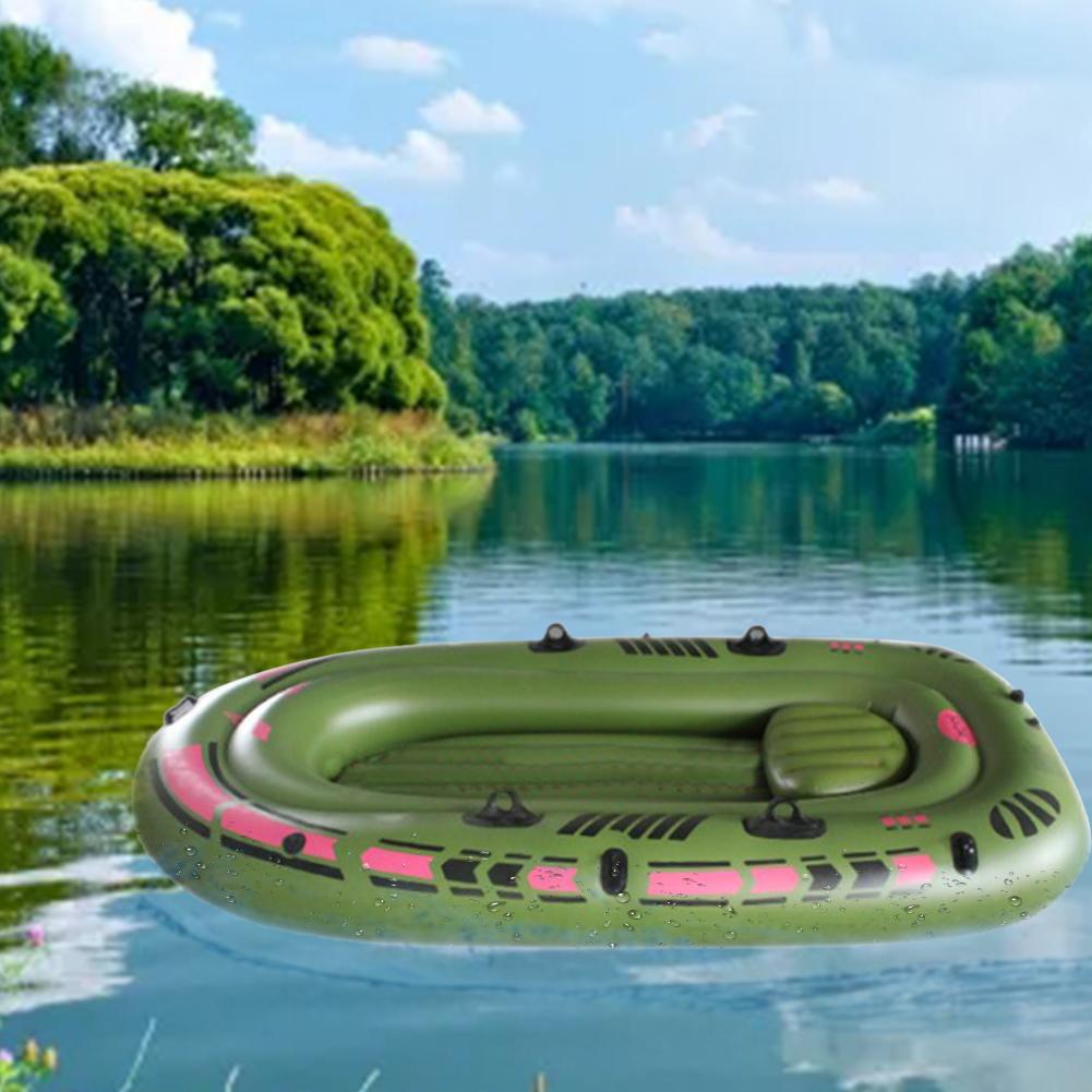 1/2/3 Person Inflatable Boat Blow Up Raft Set With Oars And Foot Pump For Fishing Lake Rafting The Double Valve