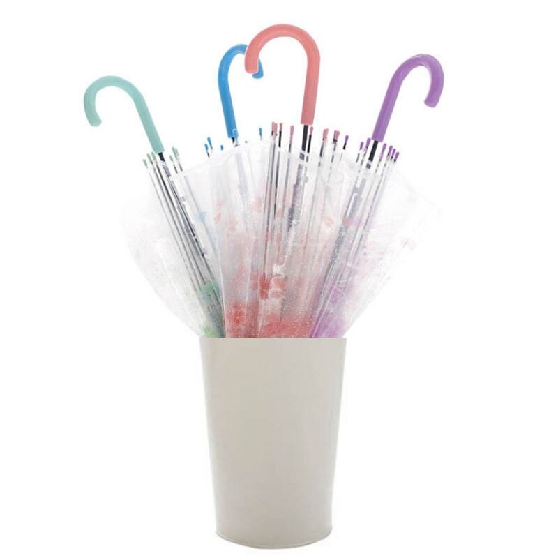 Romantique Transparent fleurs claires bulle dôme parapluie demi automatique pour vent pluie lourde directe