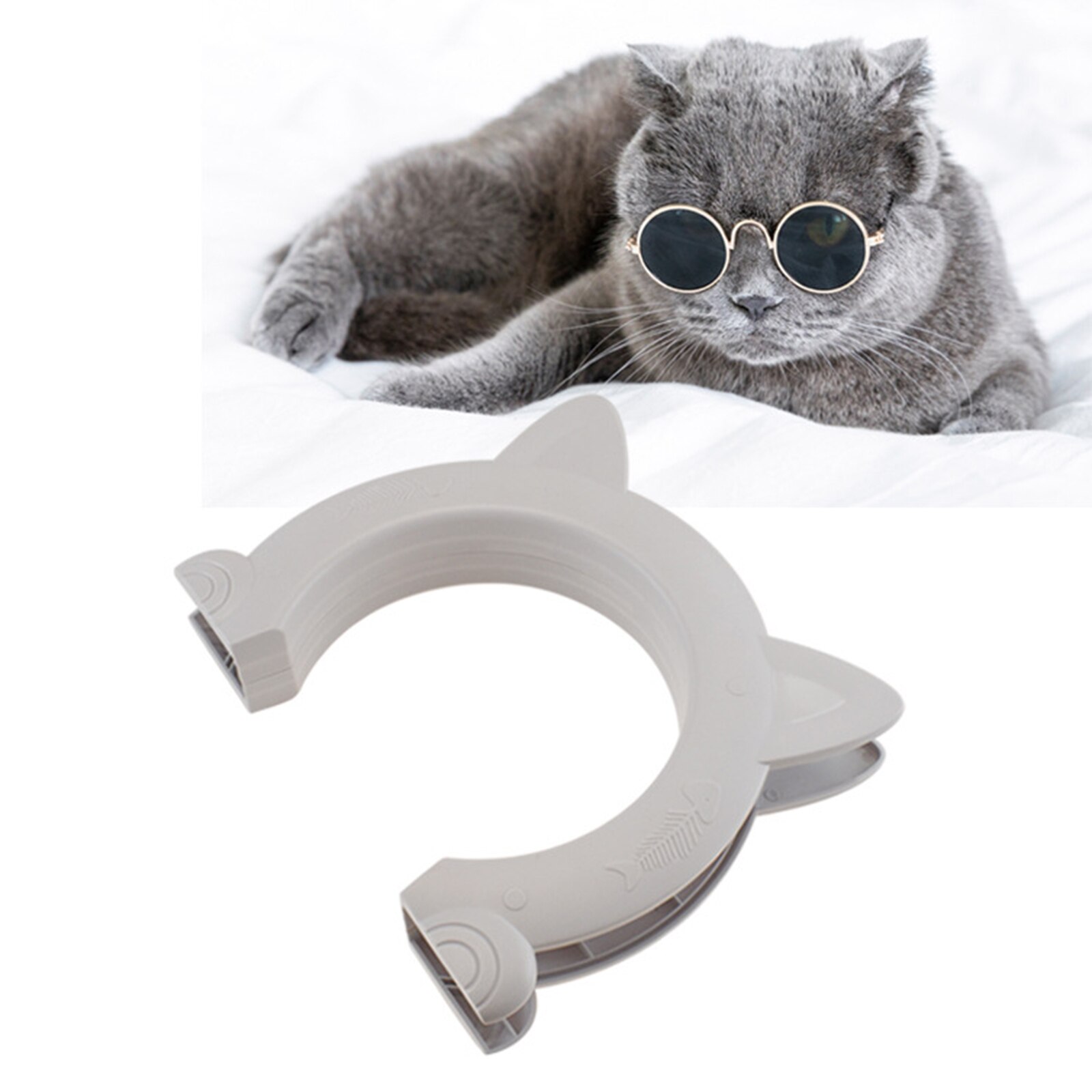 Cute Cat Door, Pet Door for Kitty Interior Door Hole Pass Fits Hollow for Small Medium Large Cats Hidden Litter Box Gate