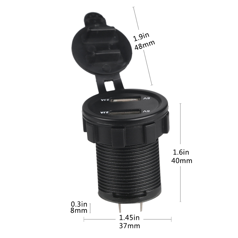 Urbanroad Boot Motorfiets Auto USB Charger Socket Voltmeter Sigarettenaansteker Auto Dual USB Charger Adapter Spanning 4.2a 12v