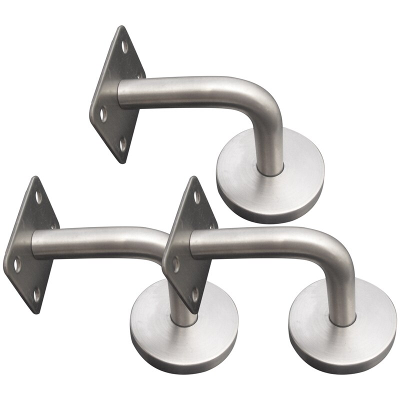 3PCS Replacement Handrail Bannister Stair Rail Supports Brackets for Hotel Gym Villa Restaurant Office Building: Default Title