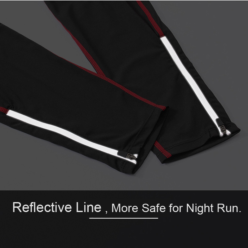 Men&#39;s Compression Pants Leggings Men Tights Basketball Licras Reflective Zipper Legging Sport Homme Gym Leggings Men Black Color