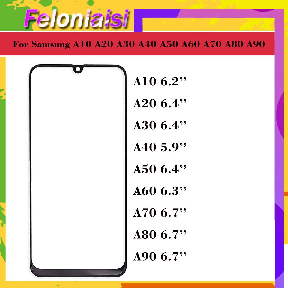 For Samsung Galaxy A10 A20 A30 A40 A50 A60 A70 A80 A90 Front Outer Glass Lens Touch Screen panel Replacement
