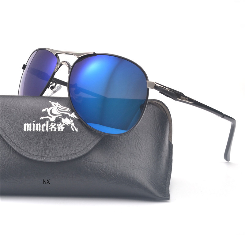 Polarisierte Sonnenbrille Männer Polarisierte Uv400 Quadrat Sonnenbrille Jahrgang männer Pilot Angeln Sonnenbrille Neue NX: Blau