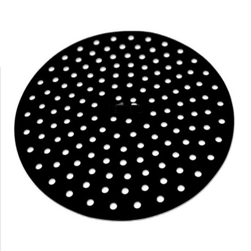 Reusable Air Fryer Liners Round Square Non-Stick Food Grade Silicone Basket Mats For Cosori NuWave Dash Cooking Kitchen Tool: 8 round black