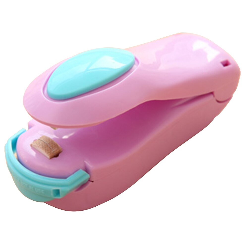 Draagbare mini warmtesealer impulssealer seal verpakking plastic zak impulssealer seal verpakking plastic zak werkt met bat: Paars
