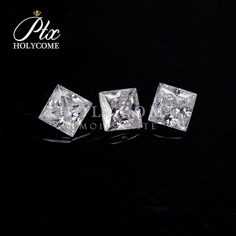 Moissanita sintética suelta para fabricación DE joyas, forma DE princesa, Color blanco claro, 5x5MM