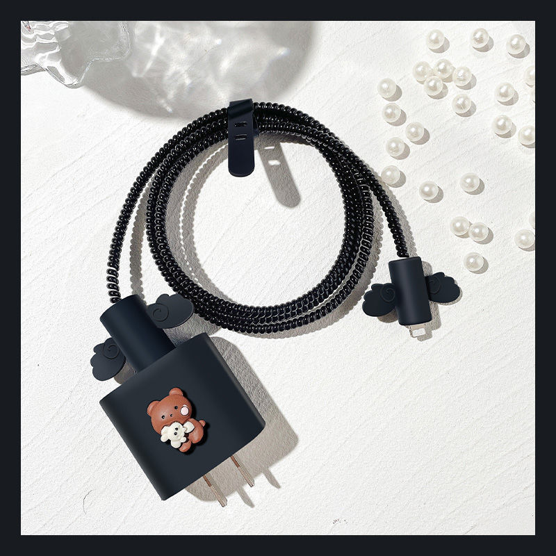 Zestaw ochraniaczy kabli dla iPhone 12 szybkie ładowanie 18/20 W wtyczka Protector kabel danych USB ochrona linii Sprial kabel ochronny: 012