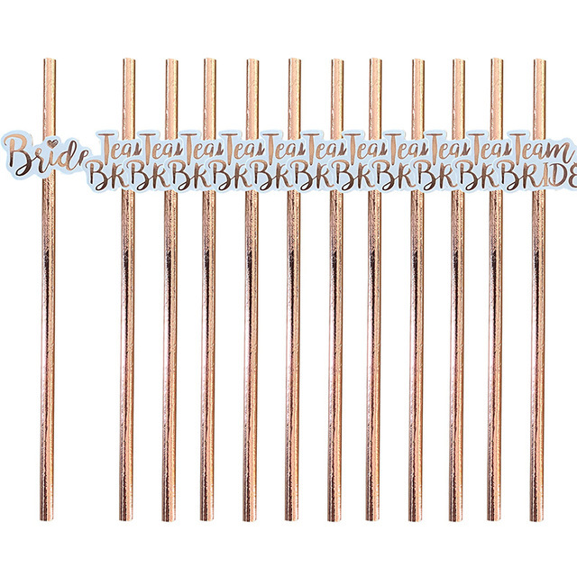 Rose Gold Team Bride Cup Bachelorette Party Team Bride Straws Hen Night Wedding Party Decoration Supplies: Deep Sapphire