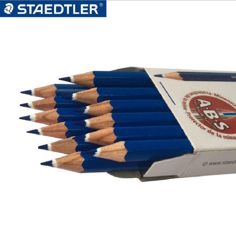 Staedtler 14450 fargeblyanter rød/blå slettende blyant tegne skrive skrivesaker 12 stk/eske
