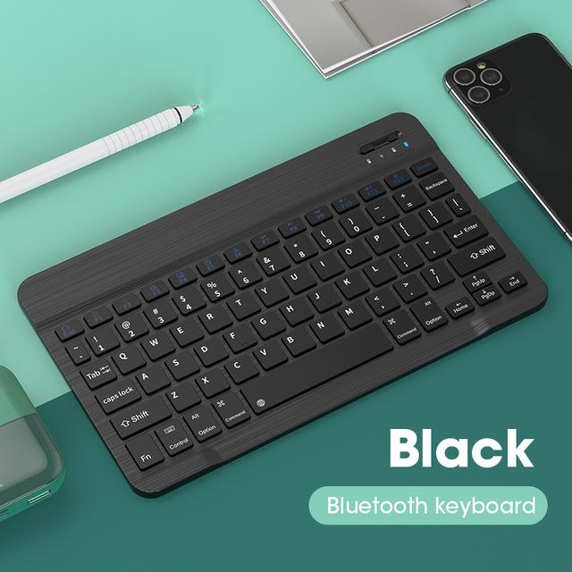 Bluetooth Keyboard For iPad Tablet Wireless Keyboard And Mouse Mini 60% Pink Keyboard Mouse Keycap Computer Office Mouse: Black Keyboard