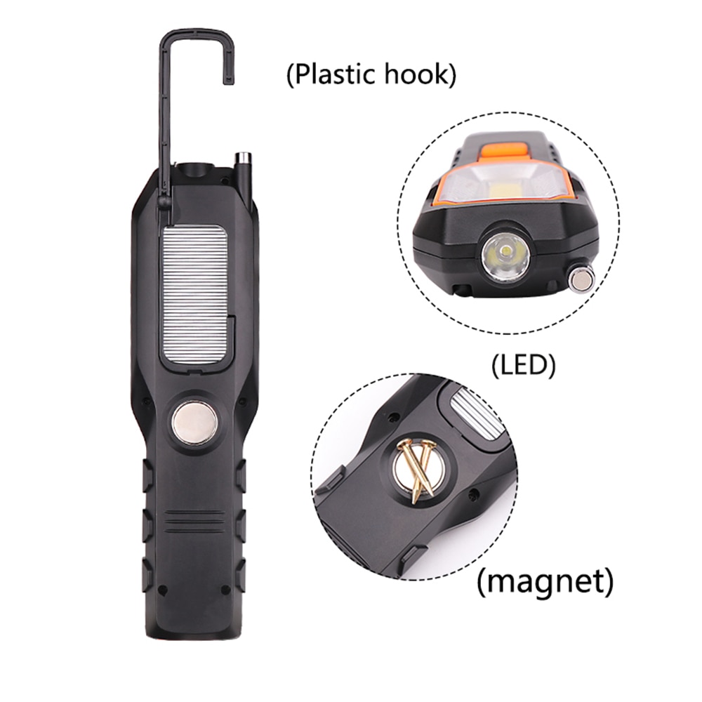 ZK20 COB 4000LM LED Work USB Rechargeable Flexible Magnetic Inspection Lamp Flashlight Emergency Working Light