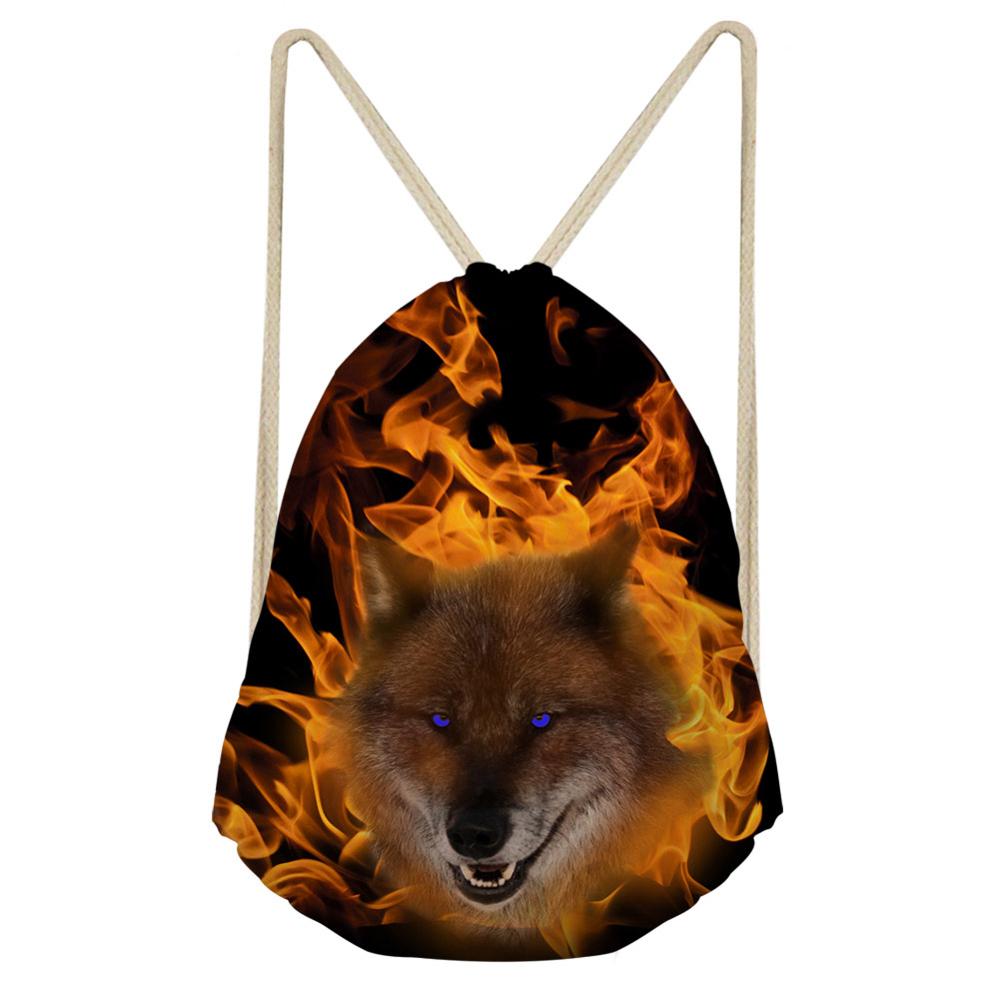 Noisydesigns erittäin kova tiger fire sarja painettu reppu naisille tytöille kiristysnauha laukku rento matka säilytyslaukut mochila: Cc1398 z 3