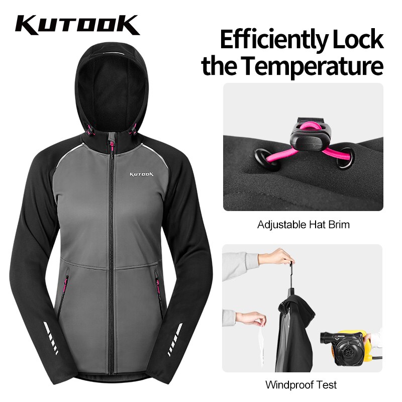 KUTOOK-cortavientos impermeable para mujer, chaquetas de senderismo cálidas, ropa informal, chaqueta de concha suave para acampar al aire libre, escalada, primavera y otoño