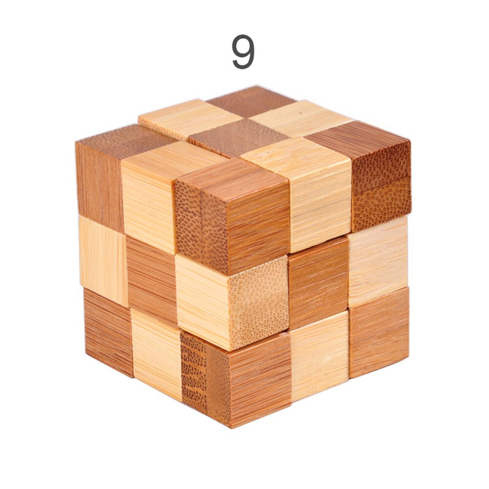 3D Wooden Interlocking Burr IQ Brain Teaser Kong Ming Lock Puzzles Game Toy Small Size For Adults Kids: 9