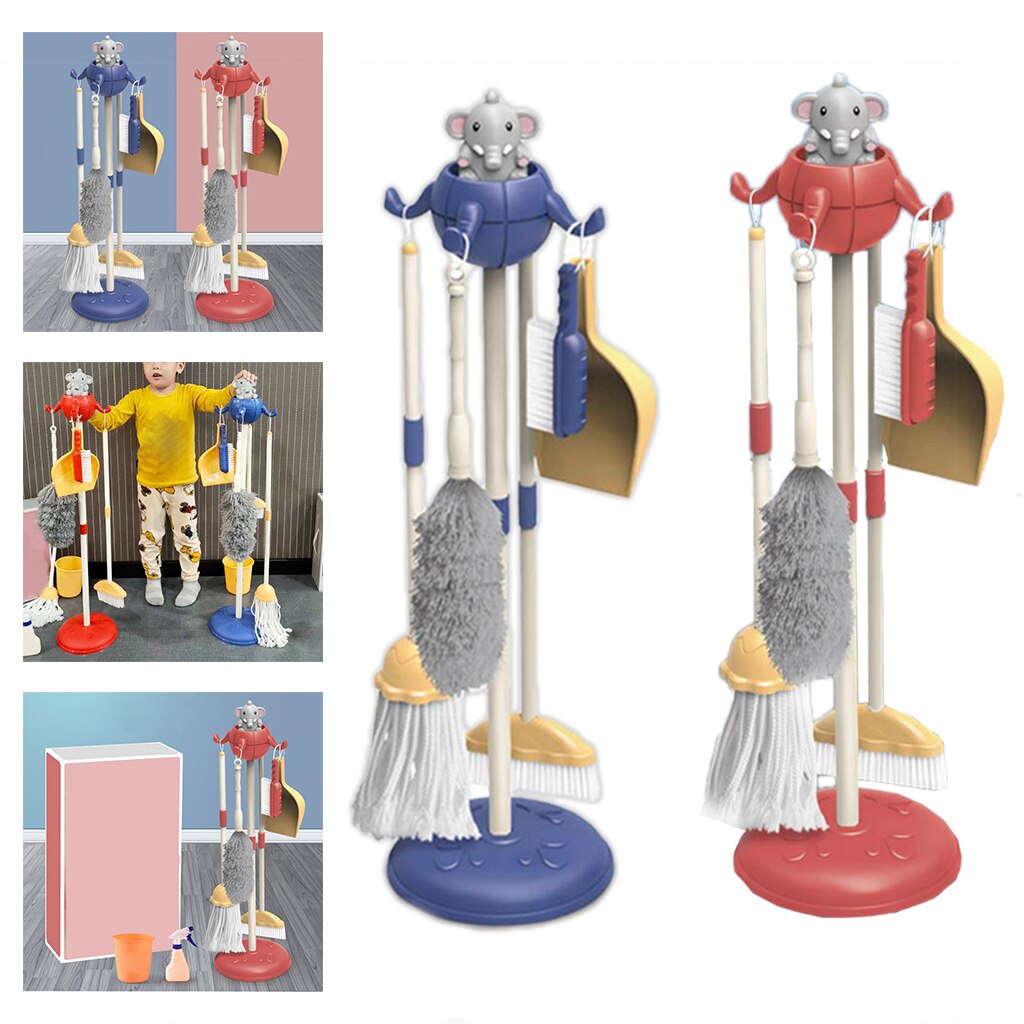 Detachable Kid Play Pretend Play Housekeeping Cleaning Set Pretend Play Household Cleaning Tools for Toddlers Girls & Boys