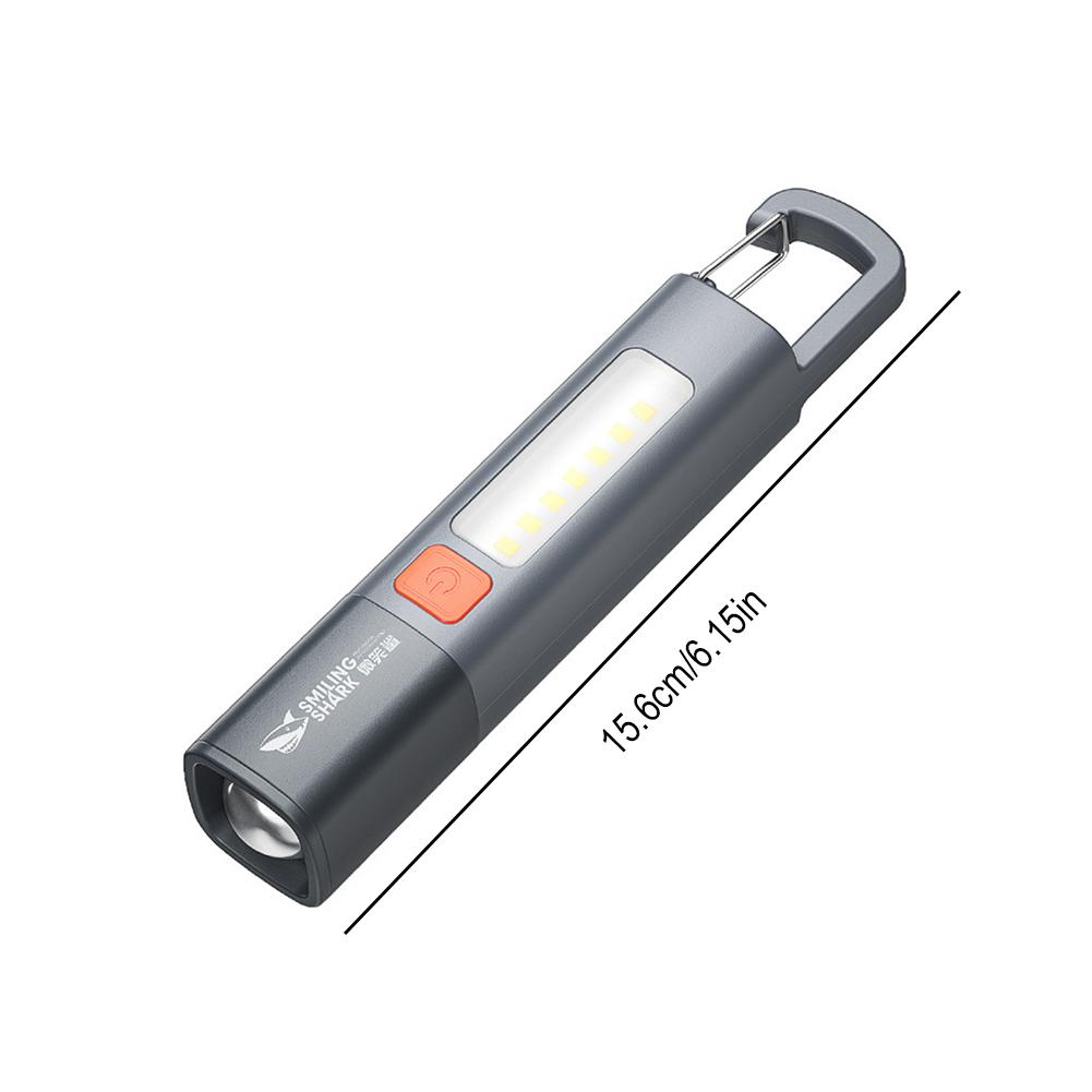 Superlys led-lommelygte med krog, campinglampe, usb-genopladelig, zoombar, udendørs vandtæt lommelygte