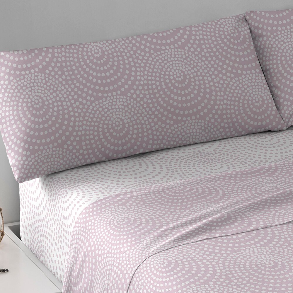 PimpamTex- Juegos de sábanas King Size para cama 180 | Ropa de Cama Grande con 4 Piezas de Polialgodón con Estampados Originales: Katy mauve