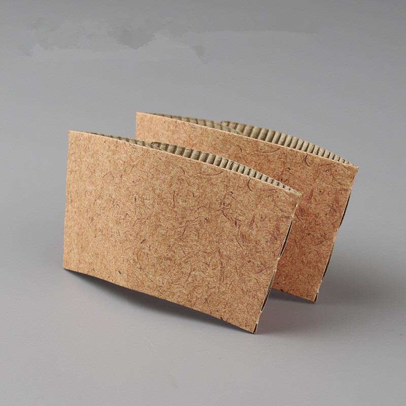 50pcs white disposable coffee cup 8oz 250ml small thickened paper cup drink takeaway packaging cup with lid: brown sleeves