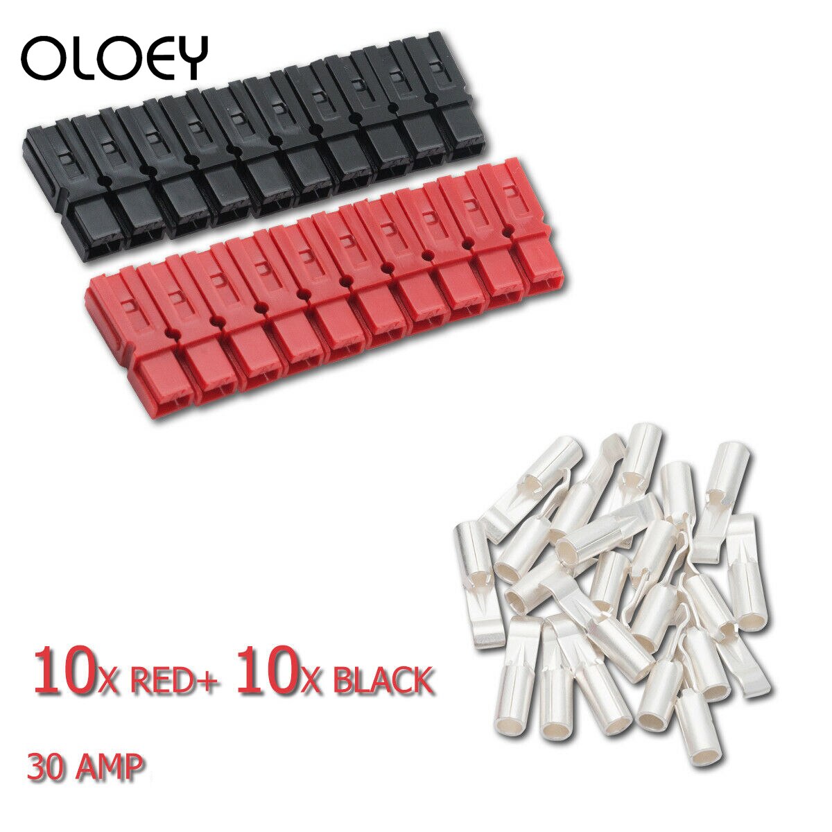 20 X Black & Red POWER POLE 30AMP ELECTRICAL CONNECTOR PLUG, GOLF TROLLEY, MOBILITY For Anderson Powerpole