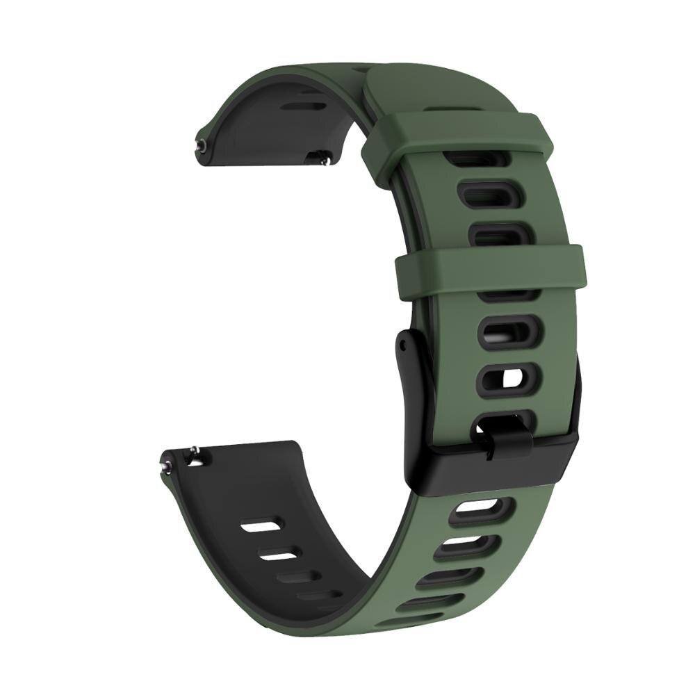 20mm siliconen horlogebandjes voor de forerunner 245 245m bandjes geschikt voor de forerunner 645 samsung gear  s2 vivoactive 3 hr: Legergroen zwart