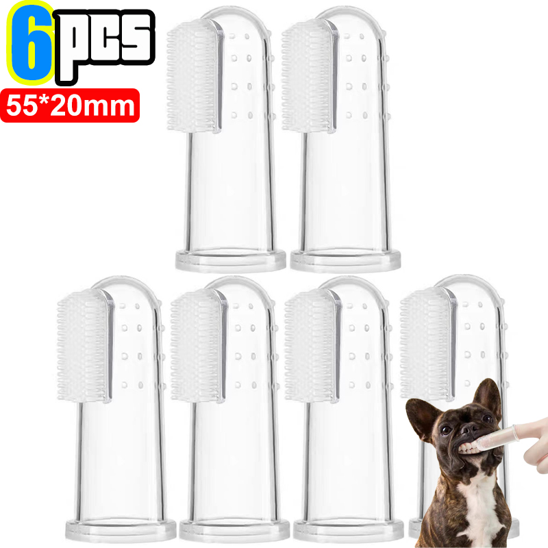 Silikon Weiche Haustier Finger Manschette Zahnbürsten Hund Pinsel Mundgeruch Zahnstein Zähne Pflege Werkzeug Katze Reinigung Peeling Silicagel Haustier Liefert: Dunkler Braun