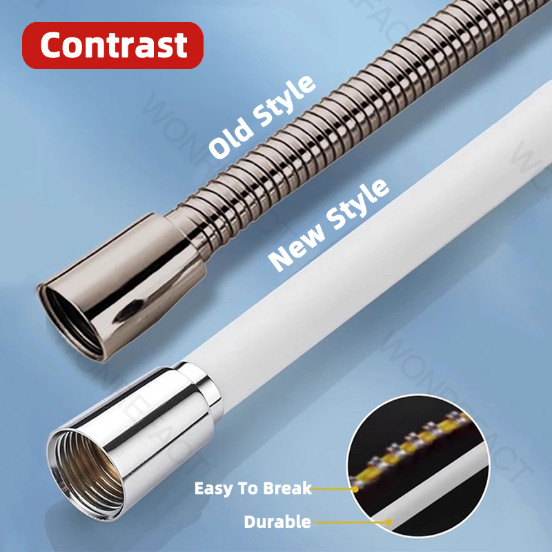 Extension de tuyau de douche Flexible Extra longue en Silicone, avec raccords en laiton, remplacement de Tube de douche, tuyau haute pression de 1.5m/ 2m