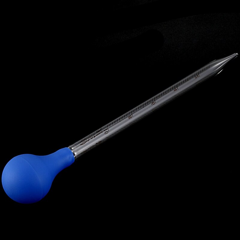 10ml Rubber Head Glass Dropper Glass Pipette Lab Dropper Pipet With Scale Line Blue&Transparent