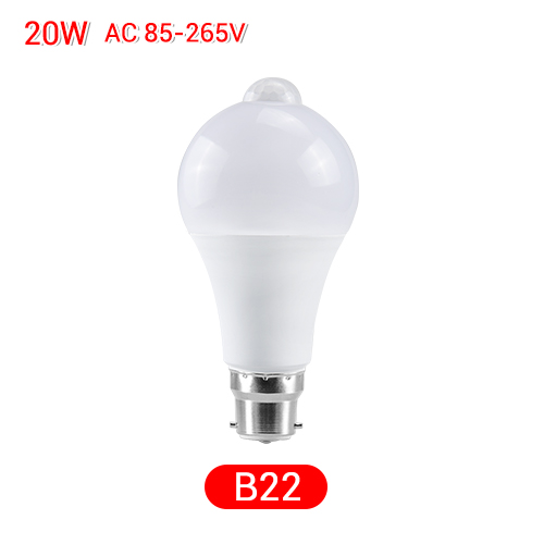 Pir-liiketunnistin  e27 led hätävalolamppu  b22 led-lamppu 85-265v portaat käytävä käytävä kuisti käytävä autotalli yövalaistus: B22 20w / Lämmin valkoinen