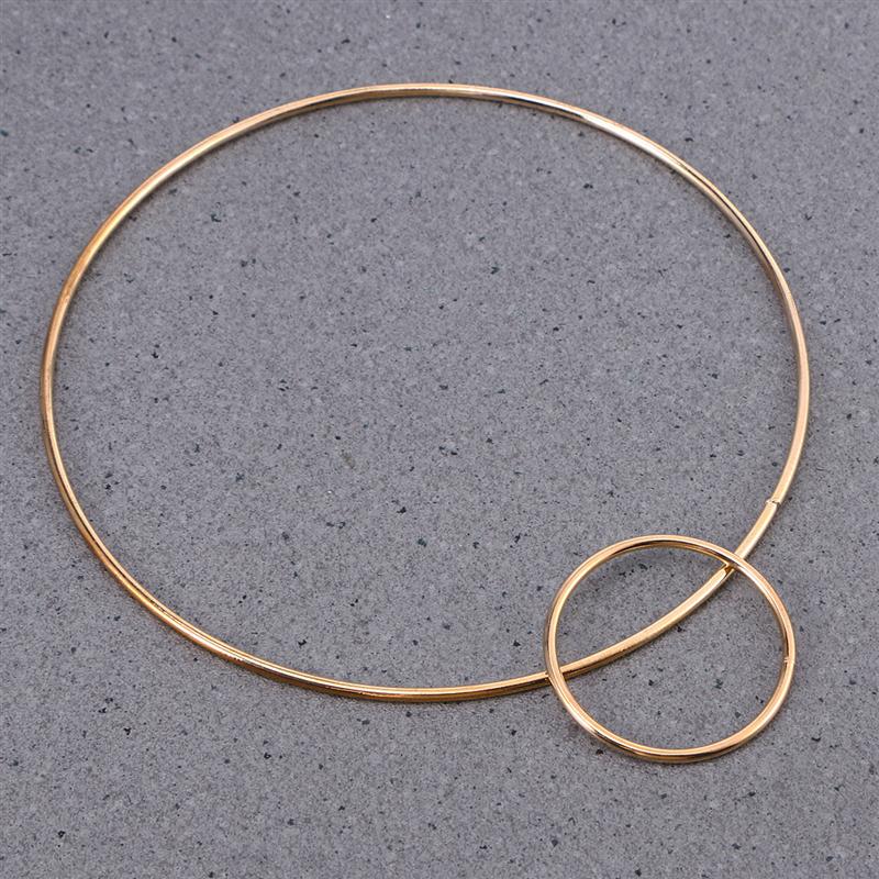 Anneau attrapeur de rêves en métal 5 pièces cerceau artisanal en macramé accessoires à créer soi-même (50mm, 80mm, 100mm, 120mm et 160mm)