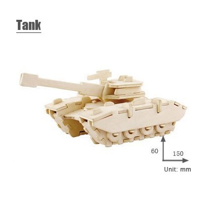 3d three-dimensional wooden animal jigsaw puzzle toys for children diy handmade wooden jigsaw puzzles Animals Insects Series: Tank