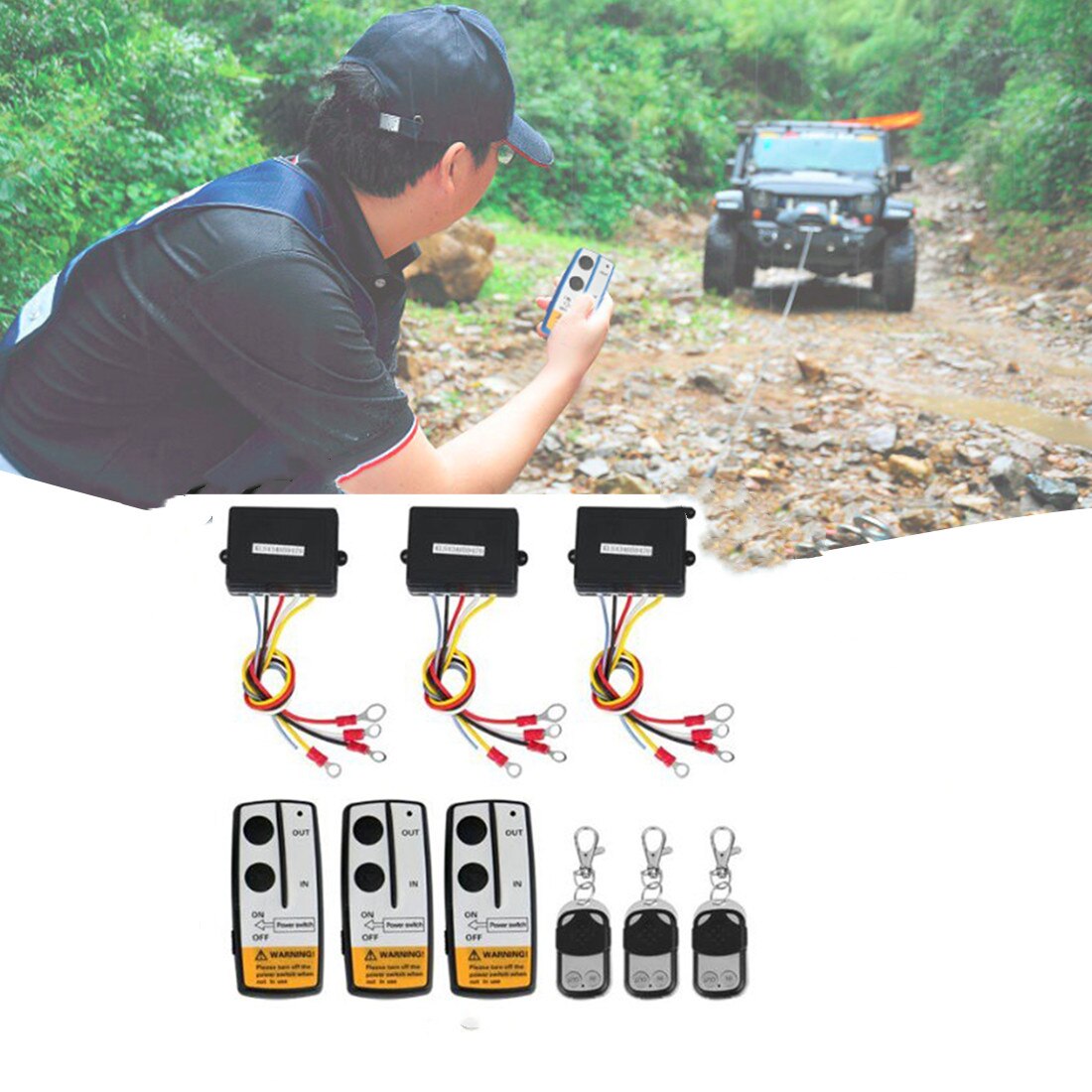 Afstandsbediening Schakelaar 12V Auto Wireless Winch Afstandsbediening Schakelaar Voor Truck Jeep Atv Unit Lier Schakelaar