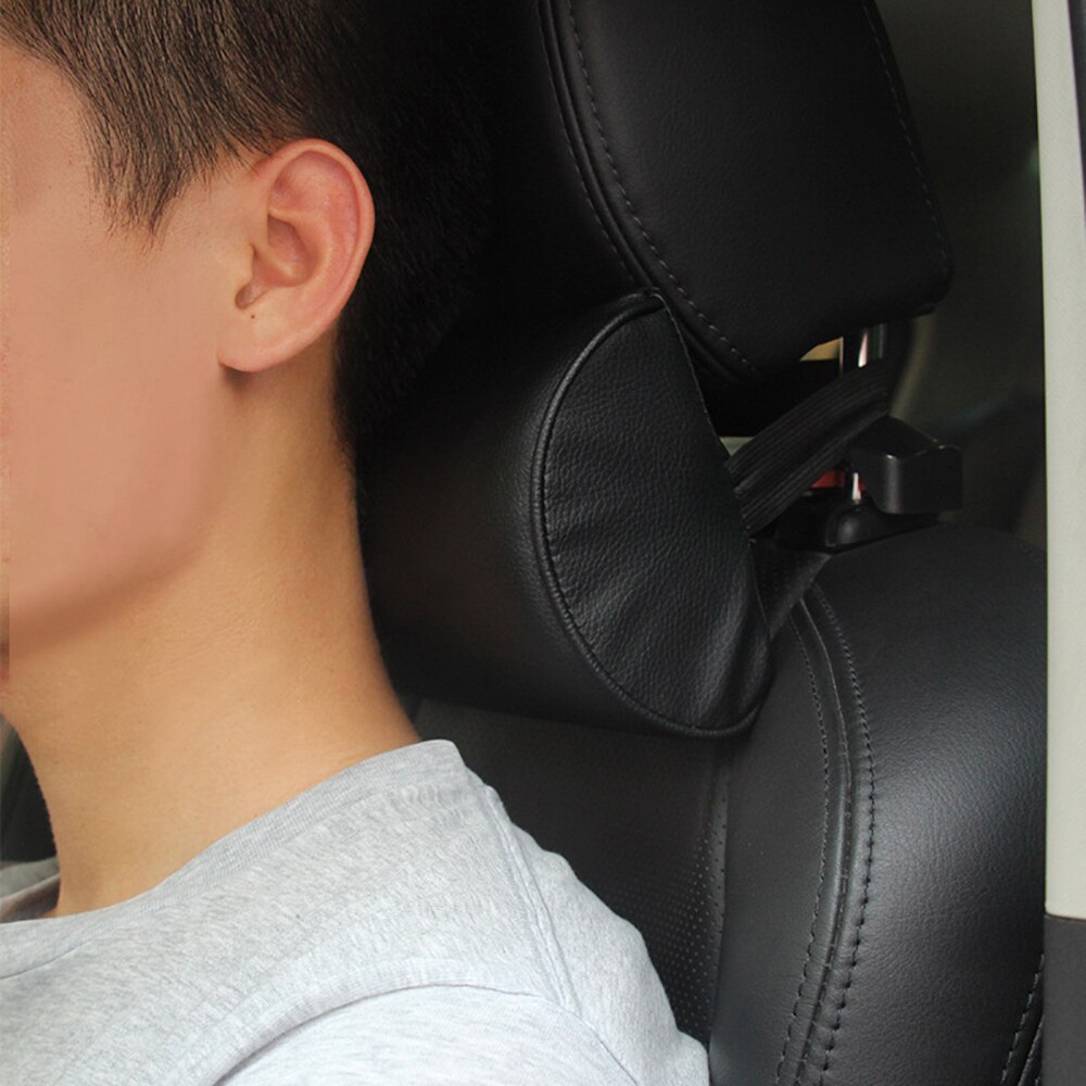 Leepee Lederen Autostoel Nekkussen Reizen Comfortabele Auto Hoofdsteun Kussen Nek Bescherming Hoofd Veiligheid Ondersteuning Pad